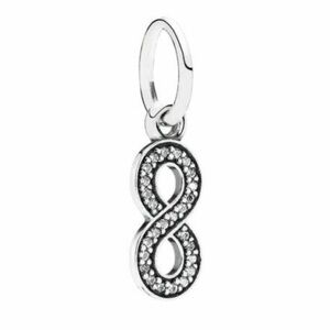 Retired Pandora " Symbol Of infinity " Sparkling Dangle Charm Sterling Silver